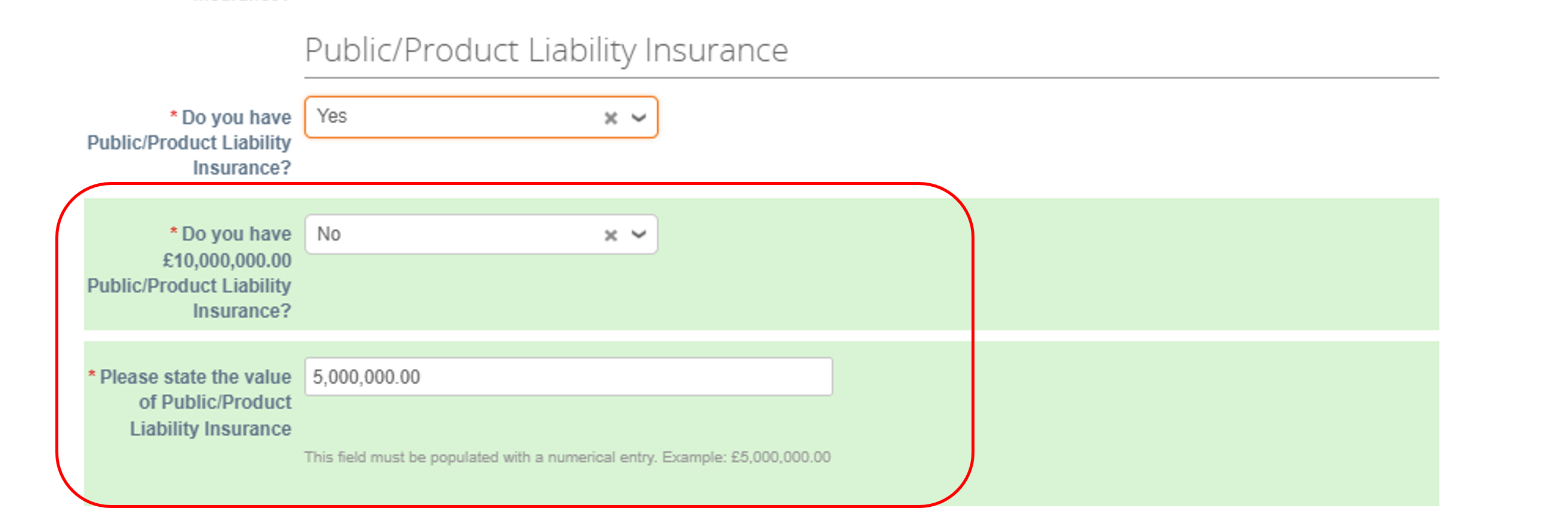 Insured amount