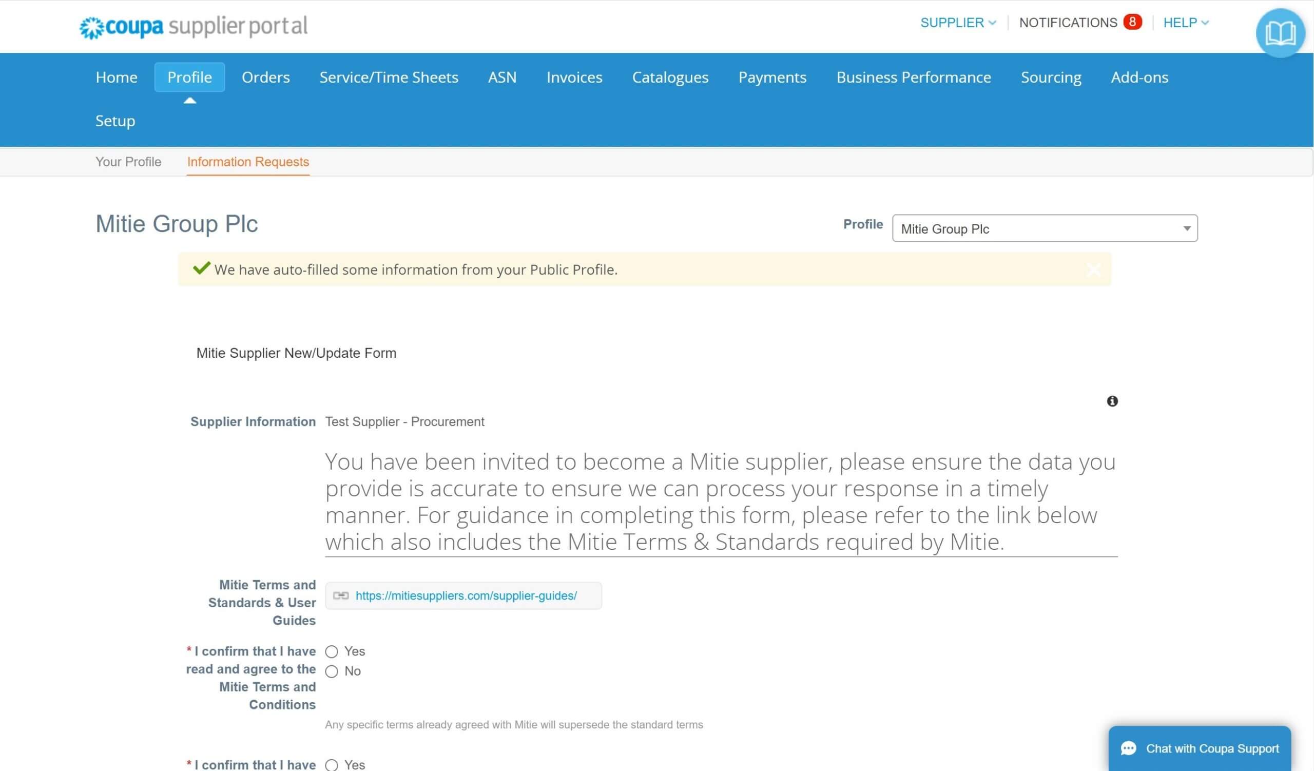 Update Information Request